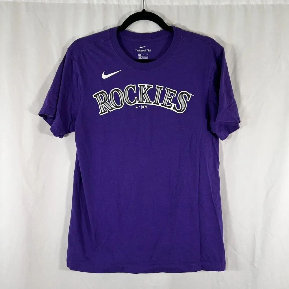 Rockies Nike Shirt Unisex Small Purple Freeland Short Sleeve Crew Neck